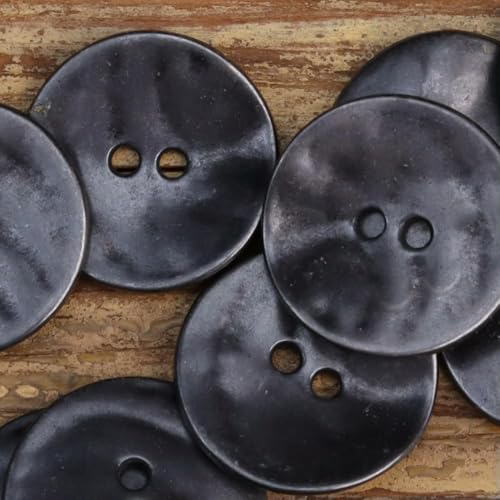 GENPICONG Two Hole Thin Metal Buttons for Clothing Round Mens Jacket Sweater Knitting Vintage Accessories Gold Silver Black von GENPICONG