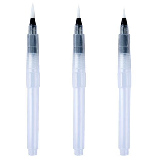 Aquarell Pinsel Stift Set, Satz 3-Malerei Pinsel 3-Größe Aqua Stift Künstler Pinsel Pinsel mit Wasser Reservoir für Aquarell Malerei Blending Lettering Kalligraphie von GENSMILE