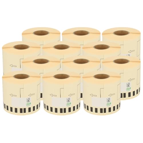 10 Rollen Thermoetiketten, kompatibel mit Brother DK-22205 QL und selbstklebenden Etikettendruckern, durchgehendes Klebeband, 62 mm x 30,48 m von GEON