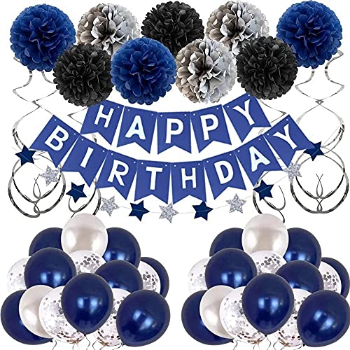 GERALD Geburtstagsfeier Dekorationen - Dunkel Blaue Silber Party Gunst für Abschlussfeier, Hochzeit Feier von GERALD