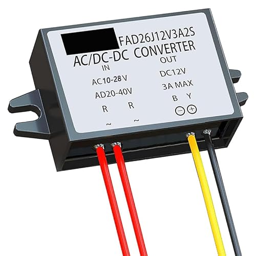 AC-DC Stromwandler AC 12V (10-28V) bis DC 12V Reduziert Spannung Wandler, AC/DC Wandler,AC bis DC Abwärts Konverter Modul Spannungsregler, IP68 Wasserdicht für Auto Bildschirm, Überwachung Kamera (3A) von GERUI