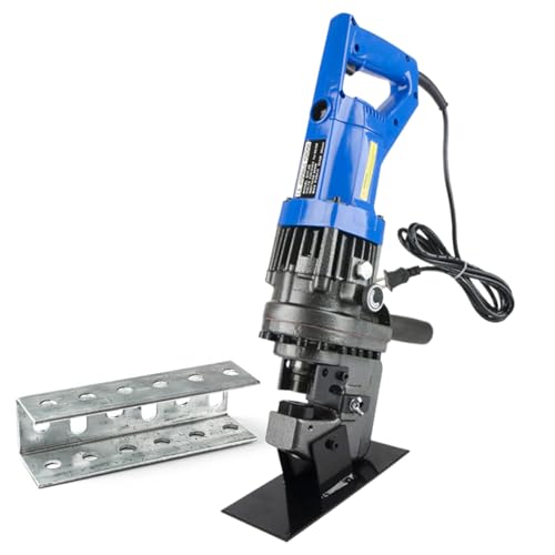 GESAIDES 1500 W Elektrischer Hydraulischer Locher, Φ1/4"-4/5" Stanzmaschine, Metalllocher mit 5 Matrizen für Eisen, Kupfer, Aluminium, Platten, Winkel, Stahl, Kanalstahl,A von GESAIDES