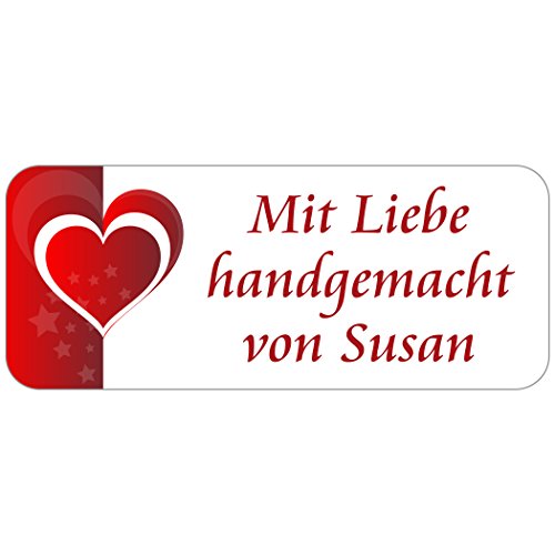 Adress-Etiketten - Adress-Aufkleber "Heart" mit Ihrem Wunschtext, 160 Stück, ca. 56 x 23 mm, für 1 bis 5 Zeilen Text von GESCHENKE-MIT-NAMENde