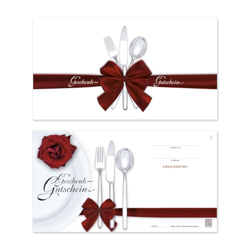 GESCHENKGUTSCHEINcom 100 Stück Geschenkgutscheine. Gutschein blanko für Restaurants Gasthäuser Gastronomiebetriebe. Restaurantgutscheine. G1291 von GESCHENKGUTSCHEINcom by POS-HAUER