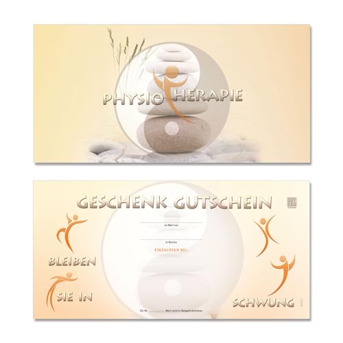 GESCHENKGUTSCHEINcom 100 Stk. Geschenkgutscheine für Format DIN-Lang. Gutscheine für Physiotherapiepraxis. Glänzende Vorderseite. MA9221 von GESCHENKGUTSCHEINcom by POS-HAUER