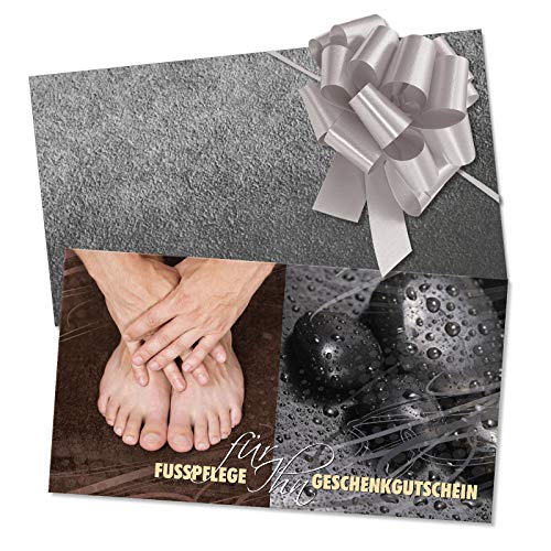 GESCHENKGUTSCHEINcom 25 Stück Geschenkgutscheine mit Kuvert und Schleife. Blanko-Gutschein für Fußpflegesalon Fußpflege Unternehmen. FU1227 von GESCHENKGUTSCHEINcom by POS-HAUER