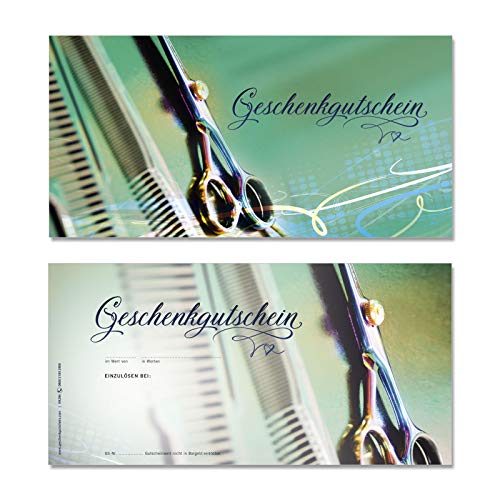 GESCHENKGUTSCHEINcom 10 Stk. Gutscheine. Geschenkgutscheine mit Vordruck für Friseure Friseursalon Haarstudios. Friseurgutschein. K9286 von GESCHENKGUTSCHEINcom by POS-HAUER