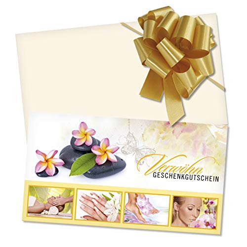 GESCHENKGUTSCHEINcom 10 Stück Geschenkgutscheine mit Umschlag und Schleife. Gutscheine für Kosmetiksalons Kosmetik. Kosmetikgutscheine. KS1234 von GESCHENKGUTSCHEINcom by POS-HAUER