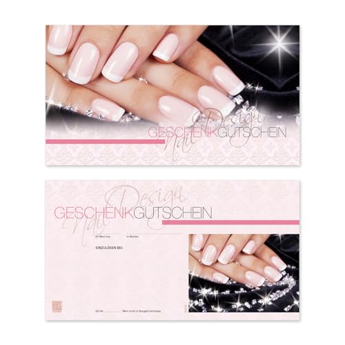 GESCHENKGUTSCHEINcom 10 Stück Geschenkgutscheine. Gutschein-Formular blanko zum selber Ausfüllen für Nails Naildesign Nagelstudio. KS1270 von GESCHENKGUTSCHEINcom by POS-HAUER