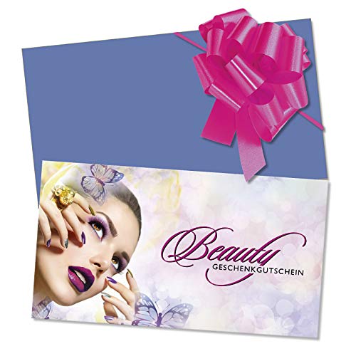 GESCHENKGUTSCHEINcom 25 Stk. Geschenkgutscheine mit Kuvert und Schleife. Blanko-Gutschein für Kosmetikinstitute Lash-Extentions Nail-Art. KS1268 von GESCHENKGUTSCHEINcom by POS-HAUER