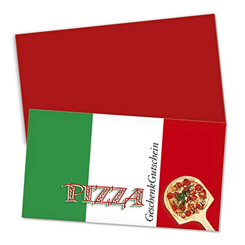 GESCHENKGUTSCHEINcom 25 Stück Geschenkgutscheine mit Kuvert. Gutschein-Vordrucke für Restaurant Italienisch Pizzerien Gastronomie. G1215 von GESCHENKGUTSCHEINcom by POS-HAUER