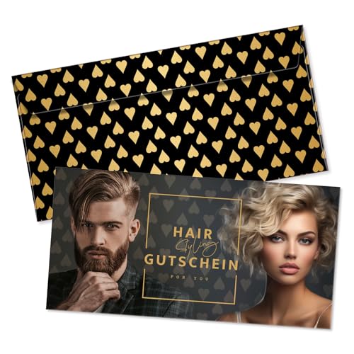 GESCHENKGUTSCHEINcom 25 Stk. Gutscheine mit Umschlägen. Geschenkgutscheine für Friseure Unternehmen. Blanko Gutschein-Formular für Firmen. K92021 von GESCHENKGUTSCHEINcom by POS-HAUER