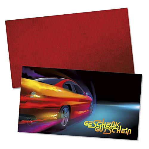 GESCHENKGUTSCHEINcom 25 Stück Geschenkgutscheine mit Kuvert. Gutschein-Vordrucke für Tankstellen Autozubehör KFZ-Zubehör Tuning. TK1220 von GESCHENKGUTSCHEINcom by POS-HAUER