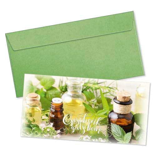 GESCHENKGUTSCHEINcom 50 Stk. Geschenkgutscheine mit Kuvert DIN-Lang. Gutschein-Vordruck für Naturheilkunde Pflanzenheilkunde Apotheke. AP9240 von GESCHENKGUTSCHEINcom by POS-HAUER