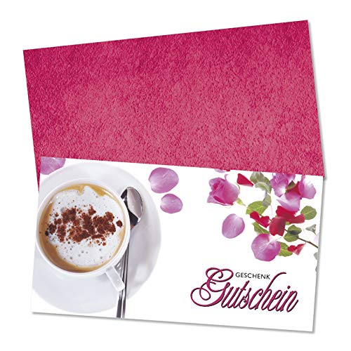 GESCHENKGUTSCHEINcom by POS-HAUER. Gutschein-Set. 50x Gutschein + Kuvert. Für Cafe Kaffeehaus Cafébar. Cafégutscheine, blanko zum selber Ausfüllen. von GESCHENKGUTSCHEINcom by POS-HAUER