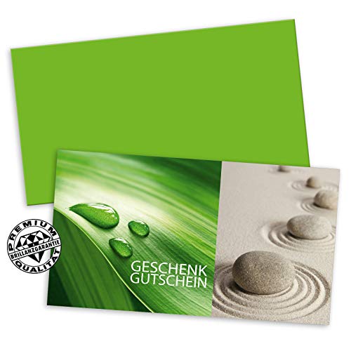 GESCHENKGUTSCHEINcom by POS-HAUER. Gutschein-Set. 25x Gutschein + Kuvert. Für Kosmetikstudios Massagen Wellness Firmen Unternehmen, blanko zum selber Ausfüllen. von GESCHENKGUTSCHEINcom by POS-HAUER