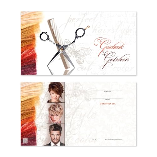 GESCHENKGUTSCHEINcom by POS-HAUER. 50 Gutscheine. Blanko zum Selberausfüllen. Für Friseure, hairstyling. von GESCHENKGUTSCHEINcom by POS-HAUER