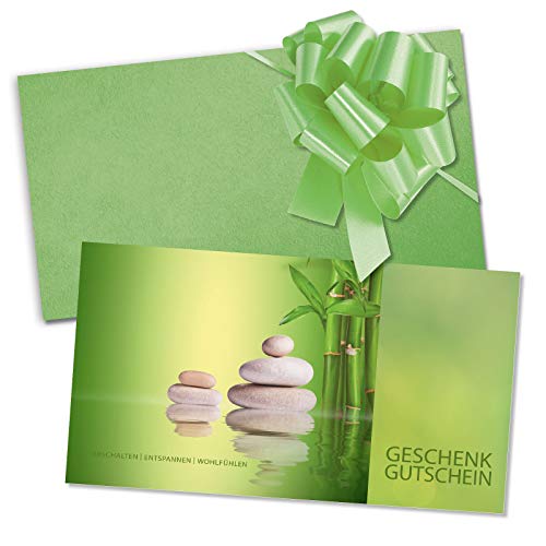 GESCHENKGUTSCHEINcom by POS-HAUER. Gutschein-Set. 10x Gutschein + Kuvert + Schleife. Für Wellness Spa Kosmetikstudio Unternehmen, blanko zum selber Ausfüllen. von GESCHENKGUTSCHEINcom by POS-HAUER