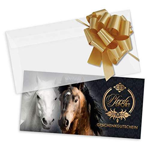 GESCHENKGUTSCHEINcom by POS-HAUER. Gutschein-Set. 25x Gutschein + Kuvert + Schleife. Für Reitsportgeschäft Reiten Reitstunden, blanko zum selber Ausfüllen. von GESCHENKGUTSCHEINcom by POS-HAUER