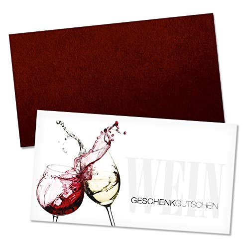 GESCHENKGUTSCHEINcom by POS-HAUER. Gutschein-Set. 50x Gutschein + Kuvert. Für Weinhandel Vinotheken Getränkehandlungen, blanko zum selber Ausfüllen. von GESCHENKGUTSCHEINcom by POS-HAUER