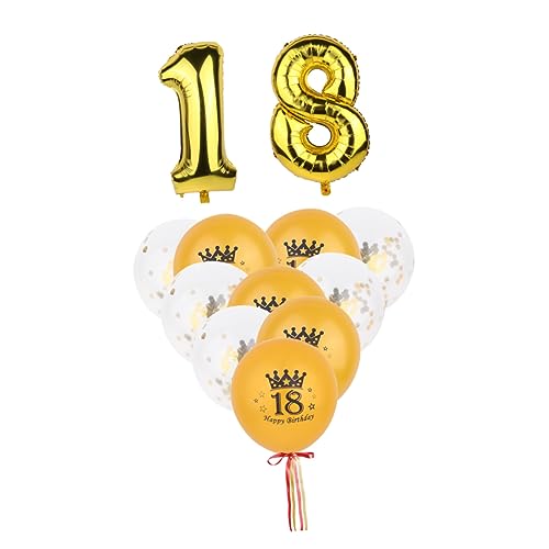 12 Stück 1 Satz Luftballons Für Geburtstagsfeiern 18 Geburtstagsfeierzubehör 18-jährige Partygeschenke 18 Jährige Geburtstagsdekoration Ballons Bedrucken 18 Hochzeitsballon Golden GETAJGHSD von GETAJGHSD