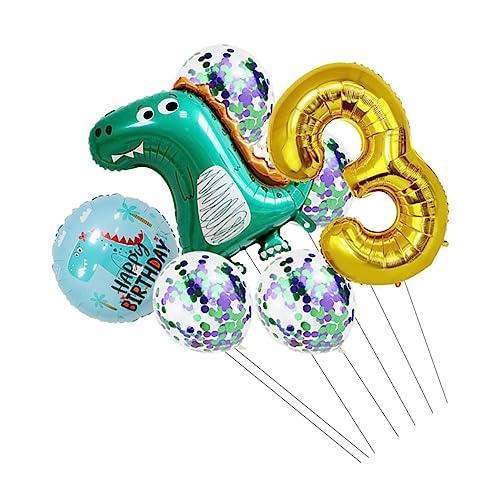 GETAJGHSD 1 Satz Dinosaurier-ballon-set -dekorationen Partyzubehör Geburtstag Luftballons Zahlenballon Partyschmuck Dekorative Luftballons Zum Geburtstag Babyballons Aluminiumfolie von GETAJGHSD