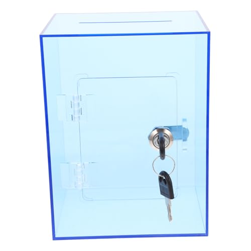 GETAJGHSD 1 Set-Box Trinkgeld-sparschwein Geld Sparen Glas Gelddose Spardose Für Münzen Spendenfall Klarer Geldtopf Kinderbank Geldglas Geldbank Reisekasse Bank Klares Sparschwein Acryl Blue von GETAJGHSD