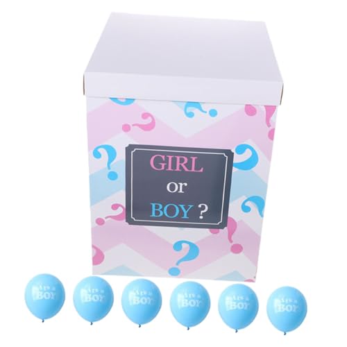 GETAJGHSD 1 Set Gender Reveal Partyzubehör Mit Luftballons, Ballonboxen Für Die Babyparty, Blaue Und Rosa Konfetti-luftballons, Jungen- Oder Mädchen-geschlechtsankündigungsdekorationen von GETAJGHSD