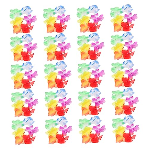 GETAJGHSD 10 Paar Armband Hula-girlande. Hawaiianische Girlande Diy-hawaii-party-dekoration Hawaiianisches Handgelenk Und Luau-gastgeschenke Boho-halsketten Blumen-halskette Plastik Colorful von GETAJGHSD