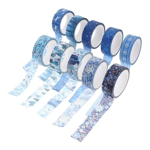 GETAJGHSD 10 Rollen Dekoratives Washi-klebeband Weihnachtsdekoration Festliches Dekoratives Klebeband Schneeflocken Washi Tapes Weihnachts-washi-tape-handwerk Wickelbänder Japanisches Papier von GETAJGHSD