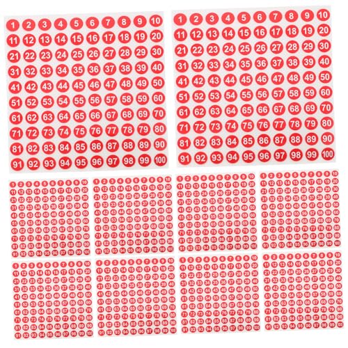 GETAJGHSD 100 Blatt Runde Nummernaufkleber Boxen Etiketten Klassifizierungsaufkleber Fortlaufende Nummernaufkleber Selbstklebende Nummernaufkleber Nummernetiketten Aufkleber von GETAJGHSD