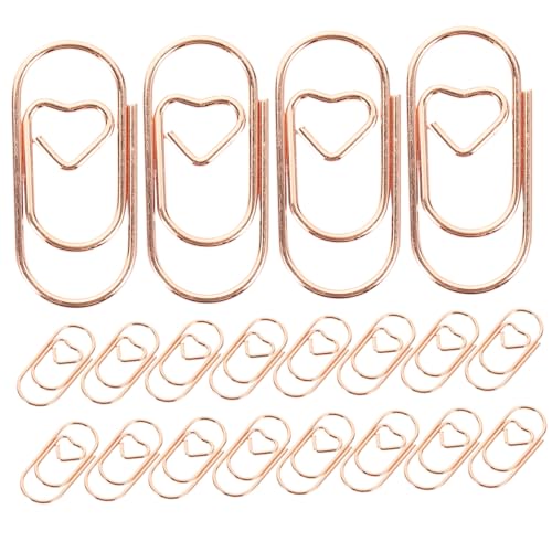 GETAJGHSD 100St Büroklammer Lesezeichen-Clips Papiersortierklammern Mehrzweck-Strickclips kleine Dokumentenklammern büromaterial office supplies Buchleseclips Clips (klein Metall Rosy von GETAJGHSD