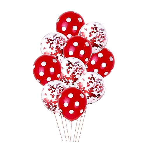 GETAJGHSD 10st Hochzeitsballon Luftballons Halloween-tischdekorationen Leuchtender Ballon Sichere Und Langlebige Ballons Türdekorationen Schöner Ballon Partyballon Punktballons Rot von GETAJGHSD