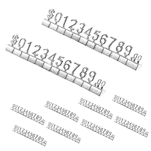 GETAJGHSD 10st Preisschild Aus Metall Aufkleberanzeige Preisanzeigetafeln Preisanzeigeblöcke Für Schmuck Schilderständer Etiketten Tags Mit Draht Briefpreisschild Würfel Legierung Silver von GETAJGHSD