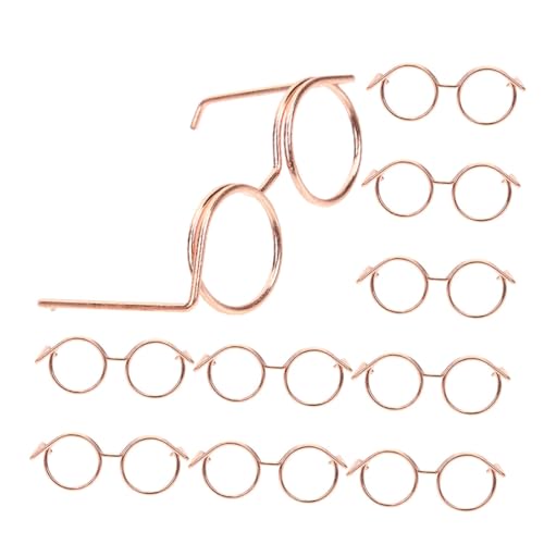 GETAJGHSD 10st Puppenzubehör Minibrille Für Puppen Puppenbrille Brillen Zum Anziehen Der Puppe Puppengläser Zur Dekoration Dekorative Glasdekore Puppengläser Zum Basteln Mini-Brille Metall von GETAJGHSD