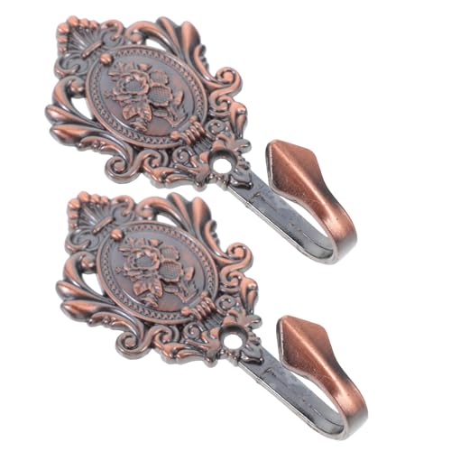 GETAJGHSD 12 STK Haken für Vorhangfassaden Wandhaken Aufhänger Haken zum Aufhängen Silber Gardinenstangen Retro Vorhanghaken Wall Hooks kleiderregal vorhänge Gardinenhalter Gardinenhaken rot von GETAJGHSD