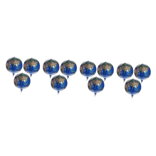 GETAJGHSD 12 Stk Ballon -dekor Party-kulisse Kinder Dekor Spielabend Dekor Wanddekoration Für Die Babyparty Globen Für Kinder Reise Dekor -party-dekoration Aluminiumfolie Blue von GETAJGHSD