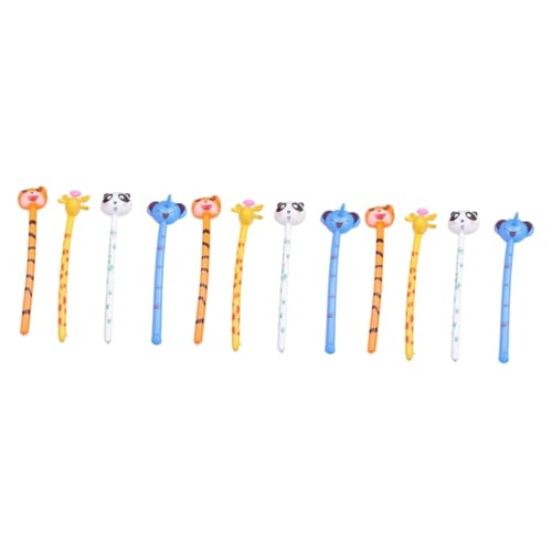 GETAJGHSD 12 Stk Tierkopf Pvc-hammer- Aufblasbares Kinderspielzeug Aufblasbare Giraffe Aufblasbarer Tierstock Kindertierballons Ballon Mit Tierkopfstab Babyballons von GETAJGHSD