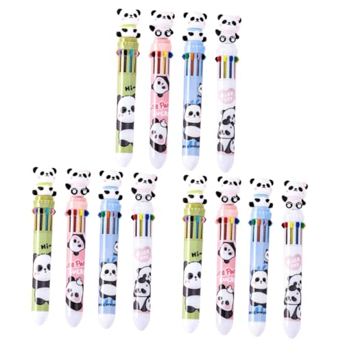 GETAJGHSD 12 Stück Kugelschreiber Mit 10 Farben Cartoon Panda Stifte Panda Schulbedarf Tier Kugelschreiber Niedlicher Stift Panda Stifte Für Panda Bleistifte Wild Life Schreibstifte von GETAJGHSD