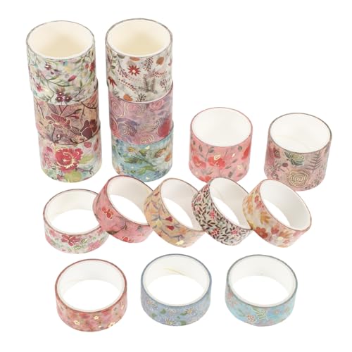 GETAJGHSD 16 Rollen Blumendekorband dekorative Papierbänder Washi-Tape Kinder Bastelband scrapbooking zubehör büro dekoration aufkleber Washi-Tape dünn dekorative klebebänder selber machen von GETAJGHSD