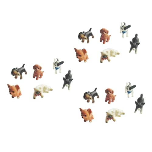 GETAJGHSD 18 Stk Katzen-Hunde-Figuren Spielzeug Tierfiguren Modell Figuren für Kinder Hundeminiaturen toys jucarii pentru copii Mini-Haustier-Statue-Ornament Mini-Katze-Hund-Ornament von GETAJGHSD