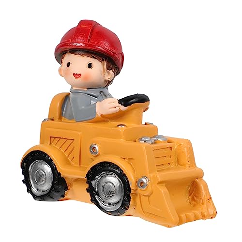 GETAJGHSD 1Stk Bagger-Ornament für kinderspielzeug boy toys tischdeko esstisch boytoy Minibagger schöner Tortenaufleger schöne Kuchendekoration Mikrolandschaftsornament Harz von GETAJGHSD