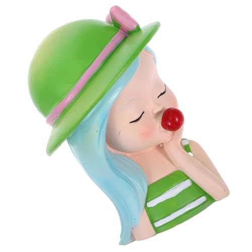 GETAJGHSD 1stk Mädchen Puppe Dekoration Bubble-girl-figur Geburtstagsdekorationen Kuchendeckel Geschlecht Offenbaren Girlande Tortendeko Für Kuchen Picks Party Fee Sky-blue Harz von GETAJGHSD