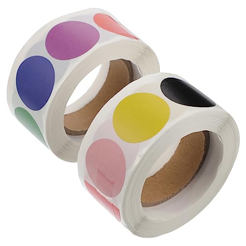 GETAJGHSD 2 Rollen Farbcodierte Punktaufkleber Selbstklebende Aufkleber Diy-aufkleber Aufkleber Für Geschenkverpackungen Kreis Aufkleber Kreisetiketten Runde Etiketten Papier Colorful von GETAJGHSD