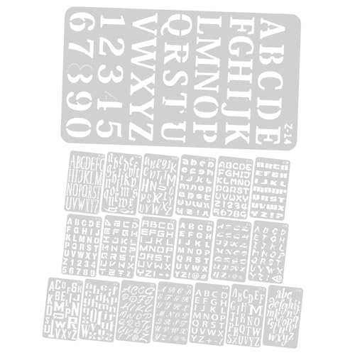 GETAJGHSD 20 Blätter Vorlage Für Buchstaben Buchstabenschablonen Scrapbook-schablonen Klare Malschablone Alphabet-schablonen Kunstmalerei-schablonen Schablonen Zum Malen Das Haustier Weiß von GETAJGHSD