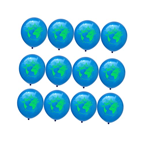 GETAJGHSD 20 Stück 12 Partyballons Erde Ballons Folienballons Hochzeitsballons Fotokabinen-Ballon blaue Luftballons world map deckenverkleidung Latexballons Geburtstagsverzierung Blue von GETAJGHSD