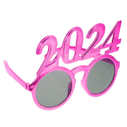 GETAJGHSD 2024 Brille 2024 Fotokabinen-Requisite Partygeschenk für das neue Jahr kinderferngläser leuchtbrillen Nummernschildbrille aus Kunststoff Kostümzubehör für das neue Jahr Stk Rosy von GETAJGHSD