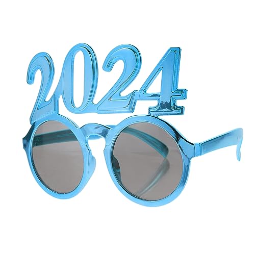 GETAJGHSD 2024 Brille kinderferngläser schnapsgläser neujahr brillen foculens brillen glasees Fotokabine für das neue Jahr 2024 lustige Tanzbrille Cosplay-Brille neujahr versorgung Stk Blue von GETAJGHSD