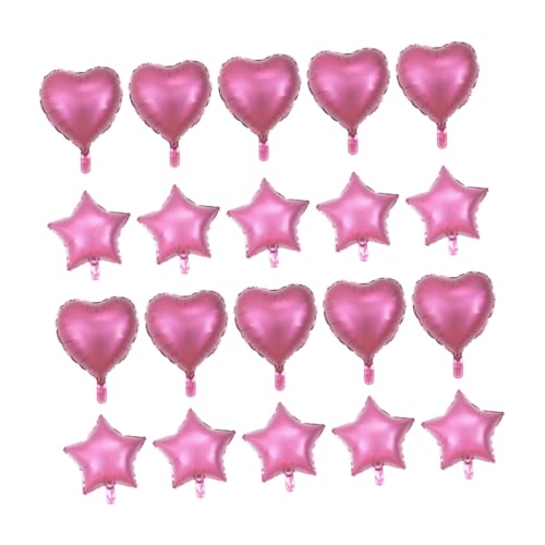 GETAJGHSD 20St Pentagramm-Ballonverzierung Sterndekor Ballonfüllmaschine Herzballons Helium Dekorative Luftballons Ballons zur Verlobungsfeier Herzballonverzierung Ballon-Ornamente Rosa von GETAJGHSD