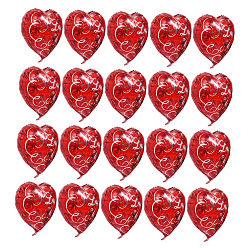 GETAJGHSD 20st Liebe Alufolienballon Babyballons Luftballons in Herzform Folienballon Zum Valentinstag Hochzeit Roter Ballon Valentinstag Luftballons Rote Luftballons Herzen Aluminiumfolie von GETAJGHSD